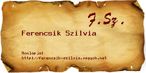 Ferencsik Szilvia névjegykártya